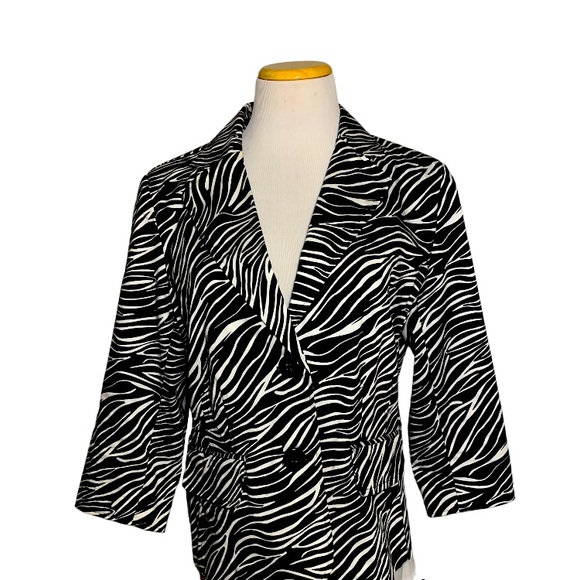 Elementz Zebra Print Blazer/ Jacket Size L - Picture 1 of 12